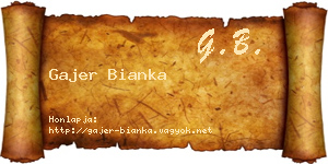 Gajer Bianka névjegykártya